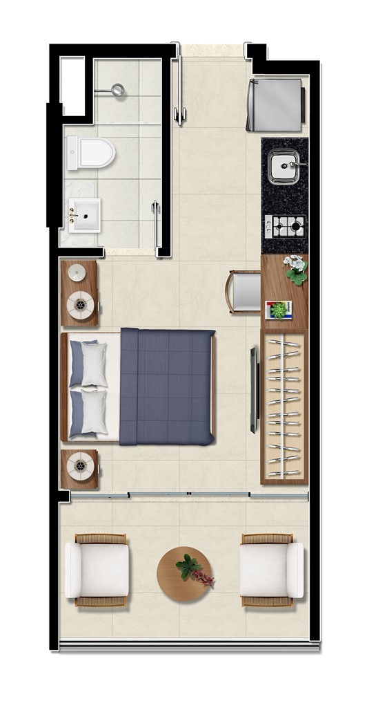 Planta 02 - Studio 24,20m²